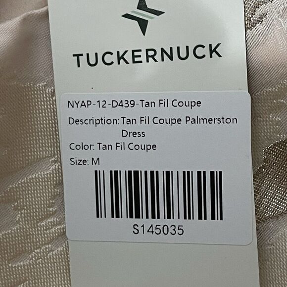 TUCKERNUCK Tan Fil Coupe Palmerston Dress Medium NEW Garden Floral Formal - Picture 9 of 14